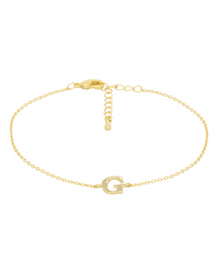 Bracelet doré lettre G Zirconium