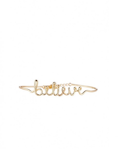 Bracelet à message "BELIEVE" en Laiton doré