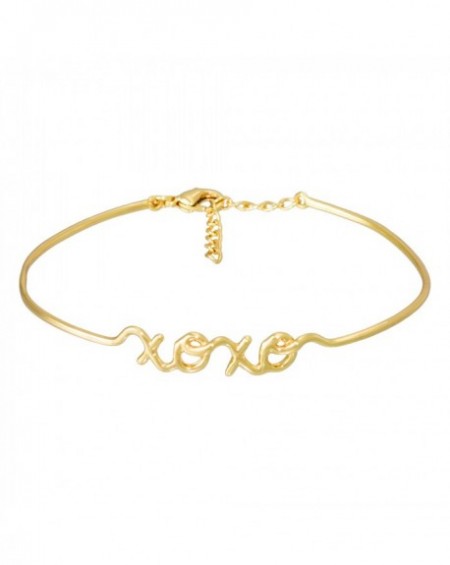 Bracelet à message "XOXO" en Laiton doré