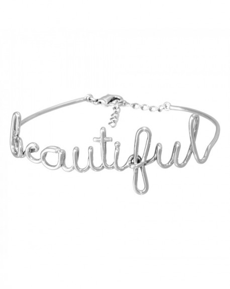 Bracelet à message "BEAUTIFUL" en Laiton