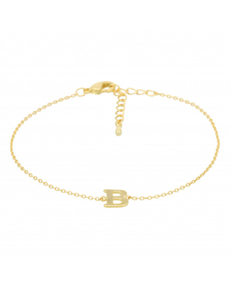 Bracelet doré lettre B Zirconium