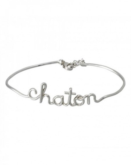 Bracelet à message "CHATON" en Laiton