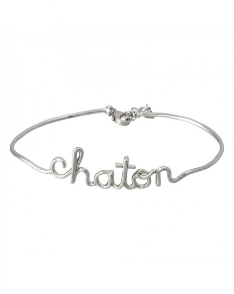 Bracelet à message "CHATON" en Laiton