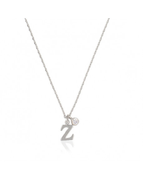 Collier argenté lettre Z Zirconium
