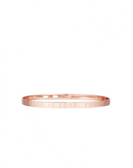 Bracelet à message "ALL YOU NEED IS LOVE, YOU'RE ALL I NEED" en Laiton rosé